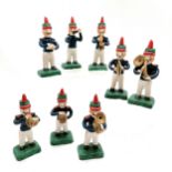 8 x vintage military band figures / fairings - tallest 14cm
