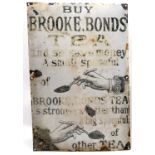 Original antique Brooke Bonds tea pictorial enamel advertising sign - 46cm x 30cm ~ has obvious