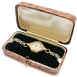 Tudor Rolex ladies wristwatch in a R.W. co ltd 9ct Chester gold on a rolled gold bracelet -