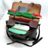 Railway bag with red / green flag & instruction booklets / manuals etc - shoulder strap broken