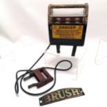 Vintage rail test conductor with 6 individual bulbs & BRUSH sign