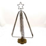 Brass Christmas tree card holder with a cast base (51cm high) - folds up