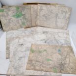 Quantity of ordnance survey maps incl. Dorking, Epsom, Ashstead, Redhill and Nutfield. 25 in total