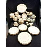 Large quantity of Aynsley dinner and tea ware, some rubbing to the gilding