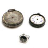 Unusual vintage Juvenia ladies ring watch in a staybright case t/w 2 x silver cased pocket watches -