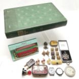 Qty of oddments inc boxed Derby Hospital medallion, sealing wax box set, bee meter, 2 vintage