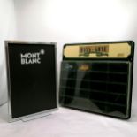 Mont Blanc double sided shop aluminium framed advertising sign - 51cm x 36cm t/w Lledo toy car