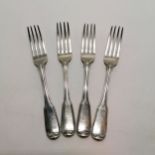 1804 silver set of 4 x Georgian forks by William Eley I & William Fearn with elephant crests -