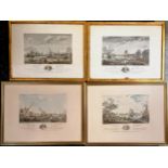 2 x antique + 2 reprints of engravings of French ports by Nicolas-Marie Ozanne and engraved by