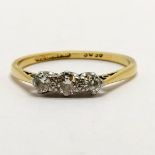 18ct gold & platinum 3 stone diamond ring - size Q & 2.2g total weight - SOLD ON BEHALF OF THE NEW