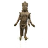 South east Asian deity bronze figure - height with a Perspex base 36cm (loose on base)