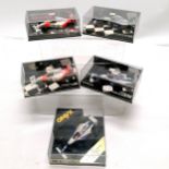 4 x Minichamps Ayrton Senna boxed 1:43 cars - Williams Renault FW15 & FW16, 2 x McLaren MP4/8