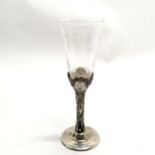 English silver hallmarked stemmed commemorative glass by St James House Company celebrating The