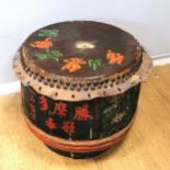 Large Chinese celebration drum with skin surface to top - 66cm diameter