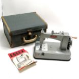 Essex miniature manual sewing machine (in original carry case with instruction book) - 27cm across x