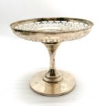 1908 silver hallmarked tazza with pierced greek key pattern by Henry Clifford Davis - 15cm