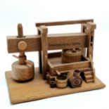 Scratch built wooden model of Weststeirischer Wein wine press - base 26cm x 17cm