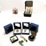 2x boxed Swarovski items- Koala brooch and flower pendant T/W Mickey Lorus quartz watch, watch ring,