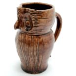 Farnham Pottery (Harris) studio pottery owl jug - 12cm high & nibbles to base