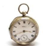 Gents antique silver dennison cased open faced Waltham pocket watch (5cm diameter) - 118g total