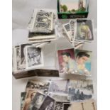 Ex dealers lot of themed postcards inc Rathmullen Post Office, hunting, royalty, churches,