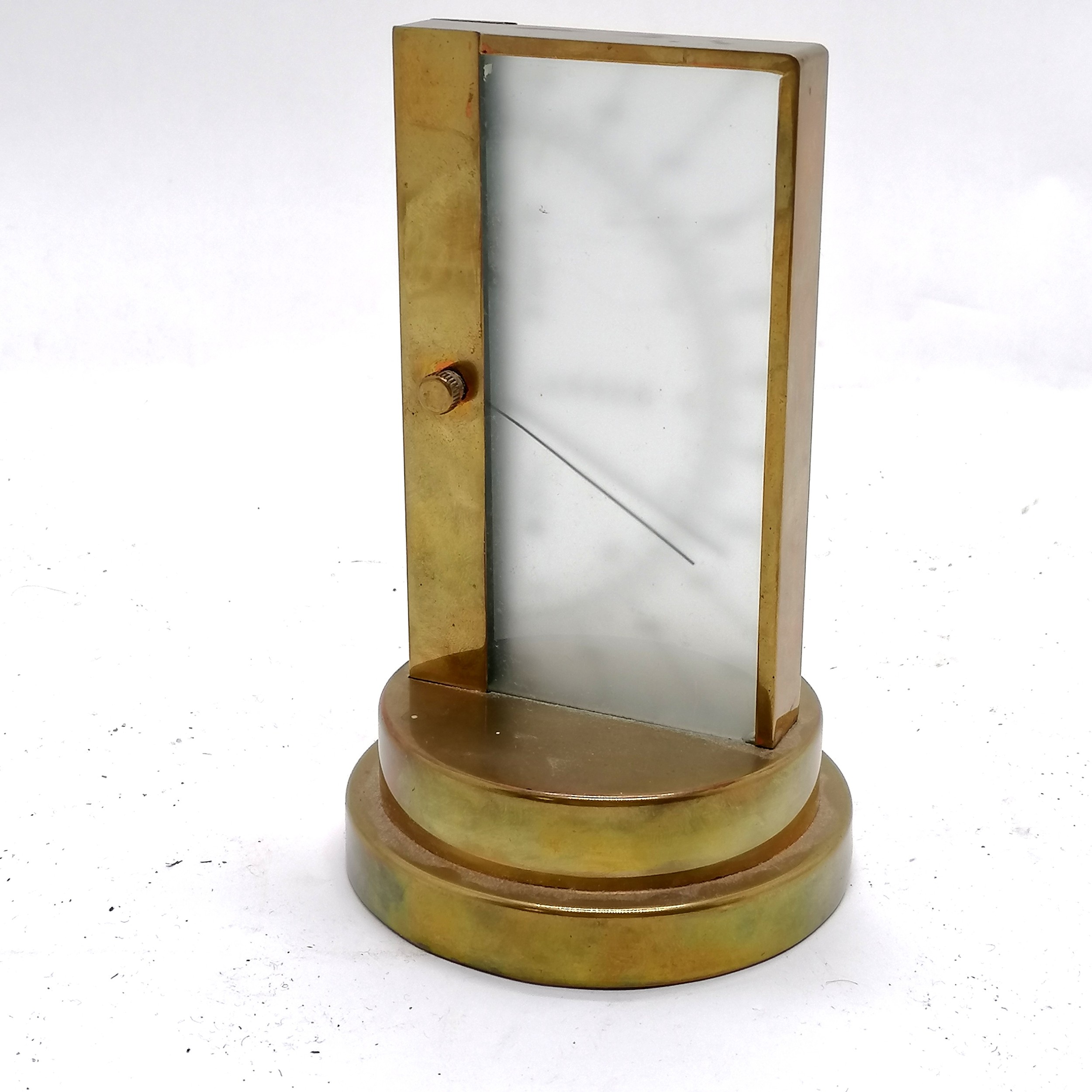 Unusual Zeiss Ikon Art Deco table barometer in a brass case, instructions and dated to base 26/09/ - Image 4 of 4