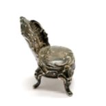 Antique sterling silver miniature salon chair - 39mm high & 12.6g