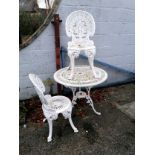 Aluminium garden table + 2 chairs