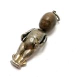 Fumsup touchwood Rd 636612 unmarked silver WWI lucky charm - 3cm high