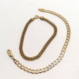 2 x 9ct marked gold bracelets - longest 19cm - total 8g - SOLD ON BEHALF OF THE NEW BREAST CANCER