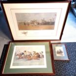 3 x vintage framed horse racing prints - 1888 The Winning Post (Vanity Fair) by Liborio Prosperi (