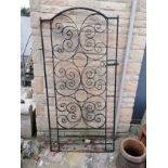 Wrought iron garden gate - 168cm x 86cm (81cm without hinge)