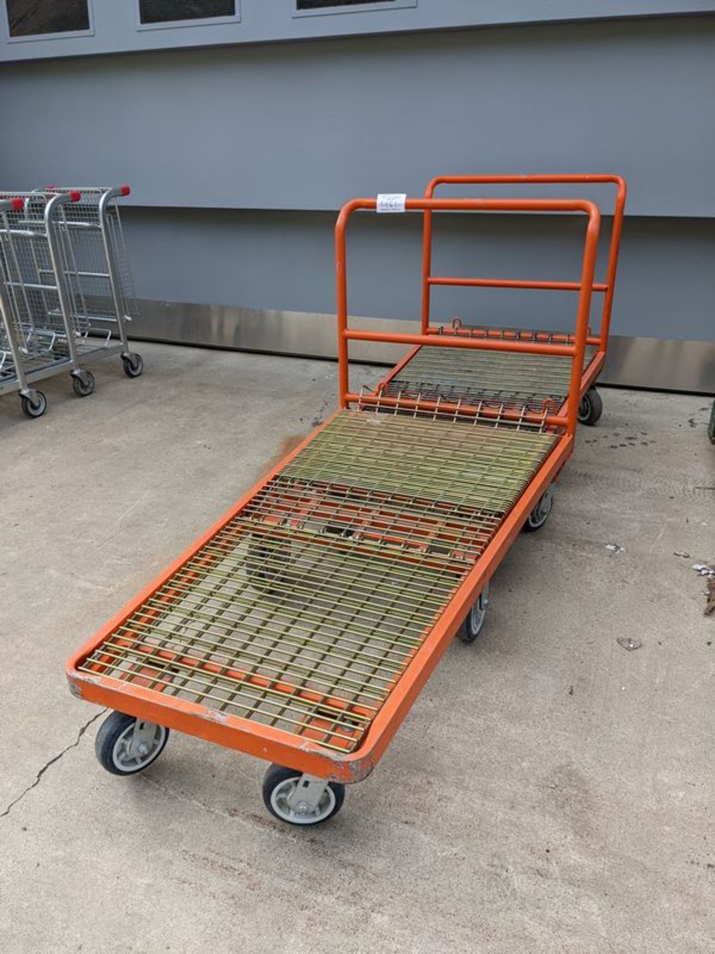 2 Orange Steel Stock Carts