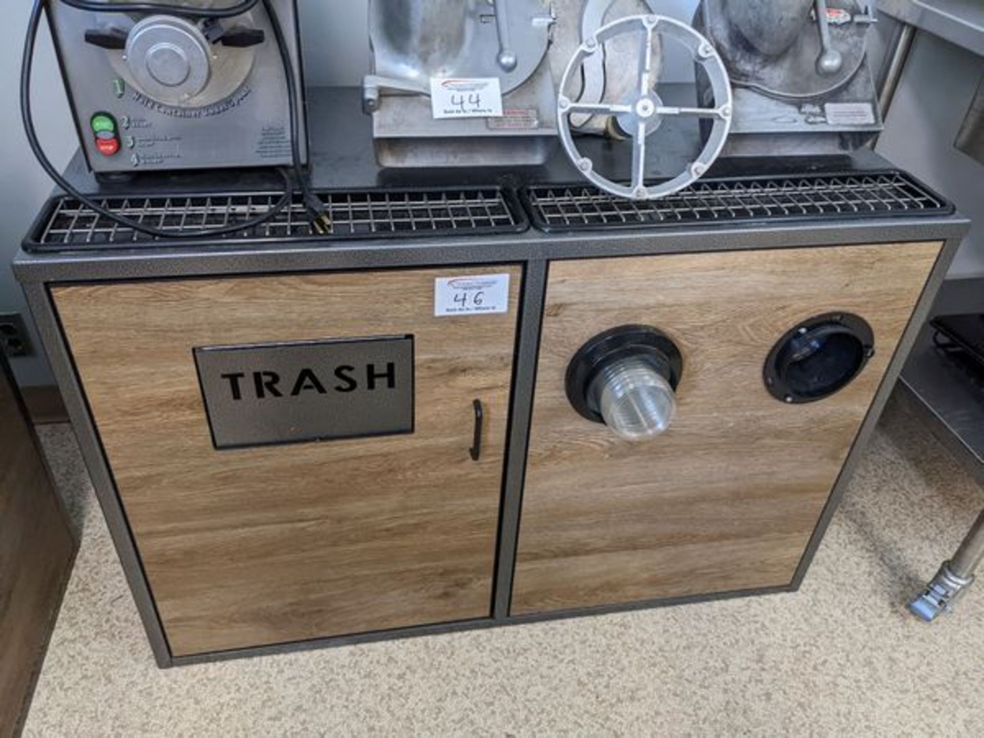 Coffee Counter with Trash Receptacle