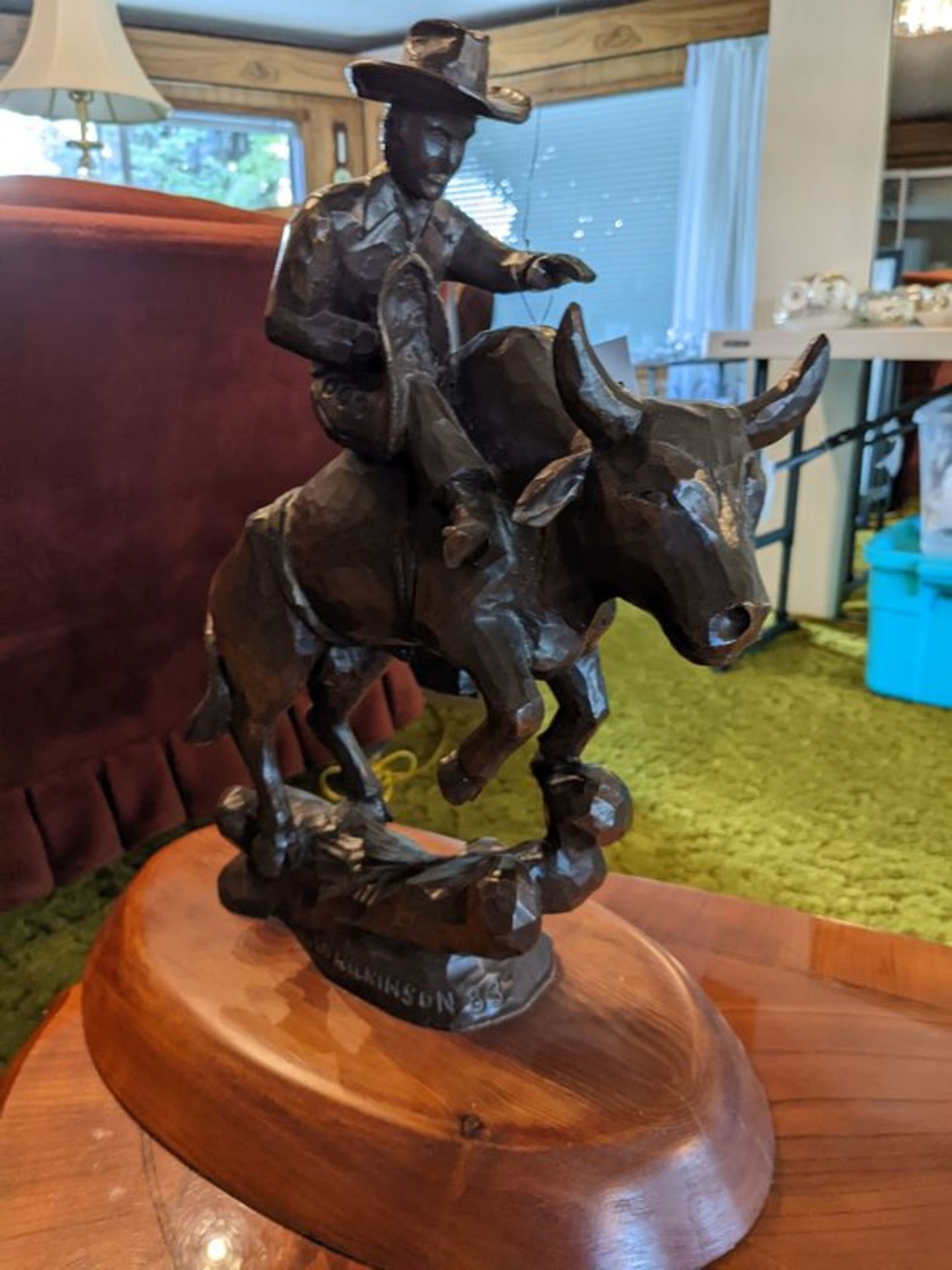 Jim Wilkenson Hand Carved Bull Rider