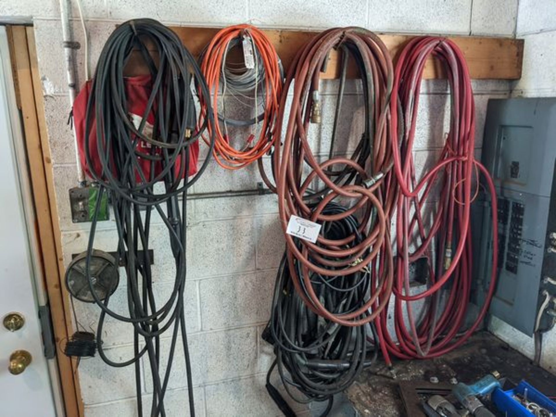 Lot of Air Hoses and Welding Cable