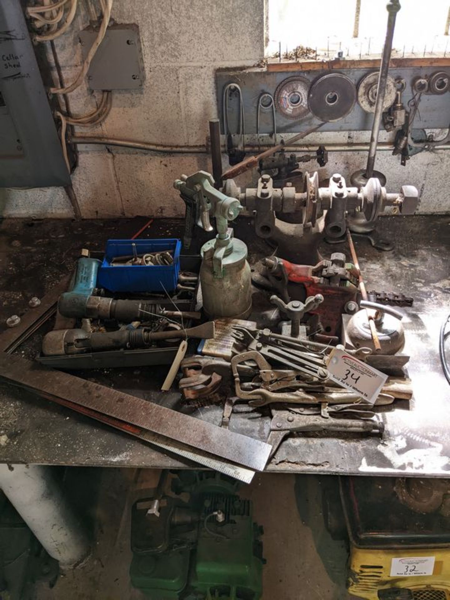Lot of Assorted Pipe Vice, Air Chisel, etc.
