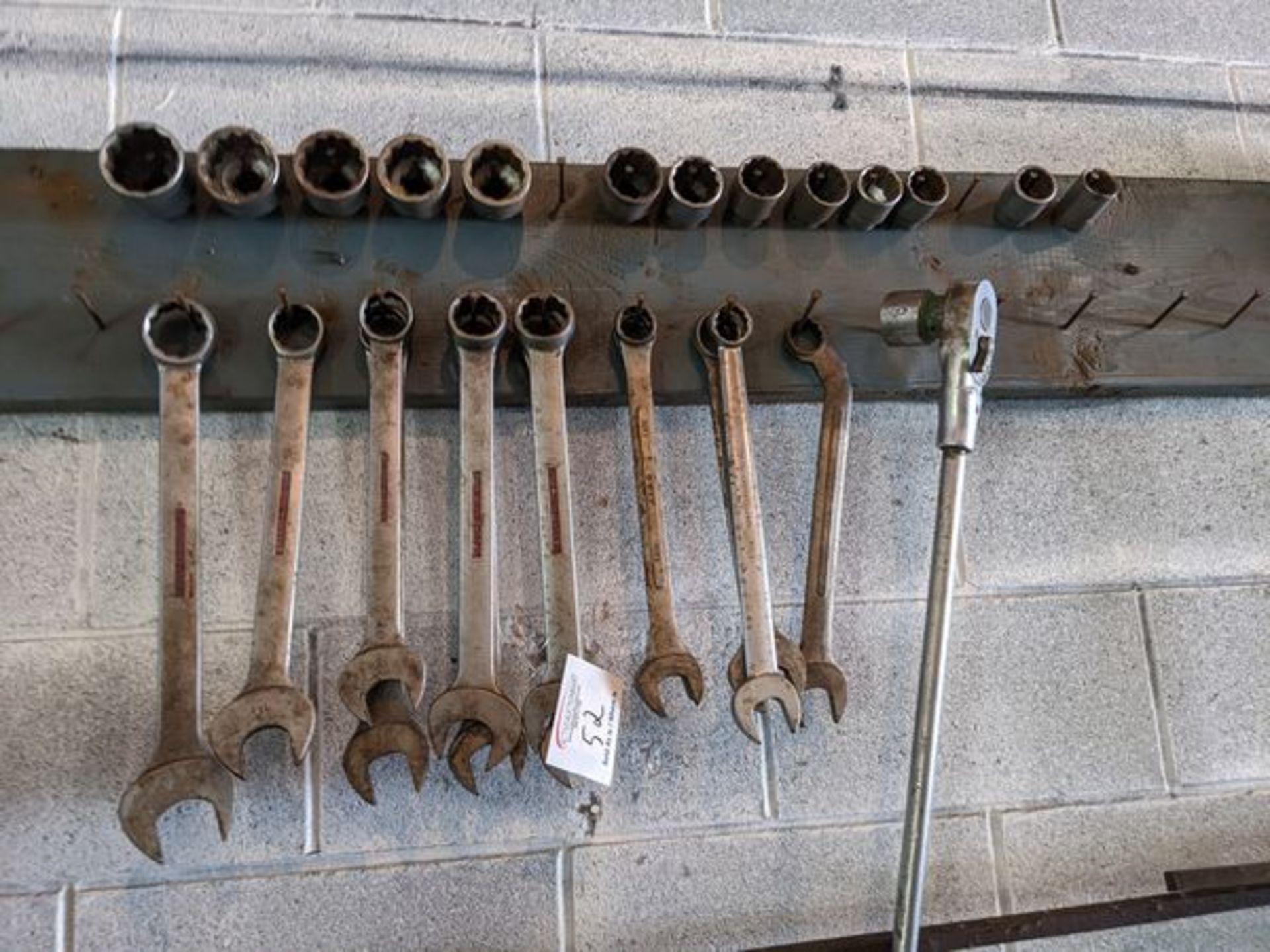 Lot of Open Ended Wrenches, 3/4" Drive Sockets