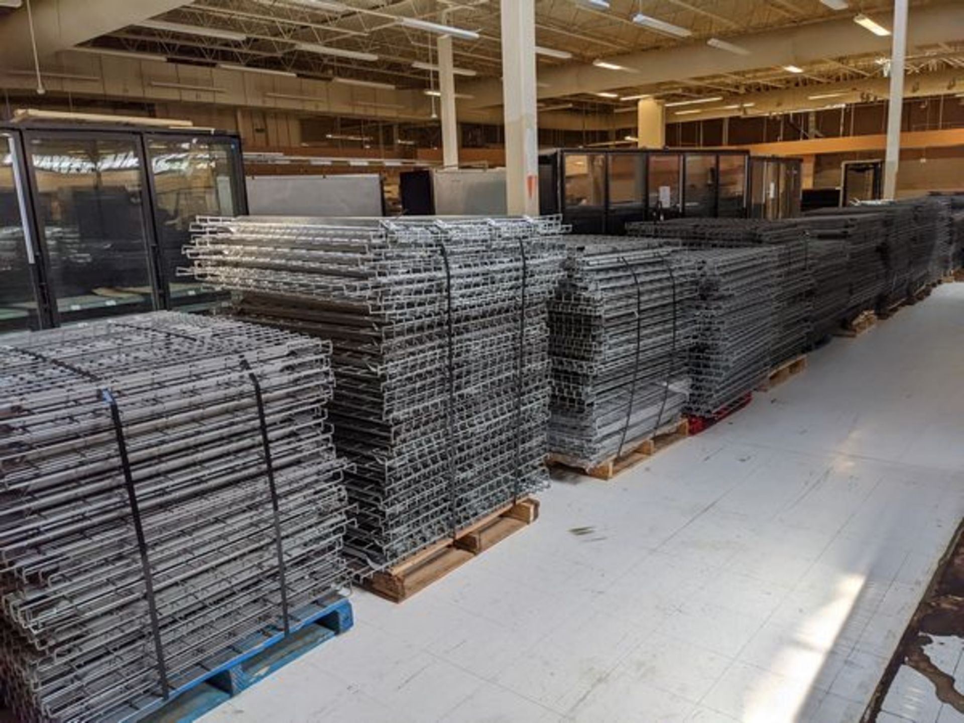 16 Skids of 43" Deep Pallet Racking Mesh Deck