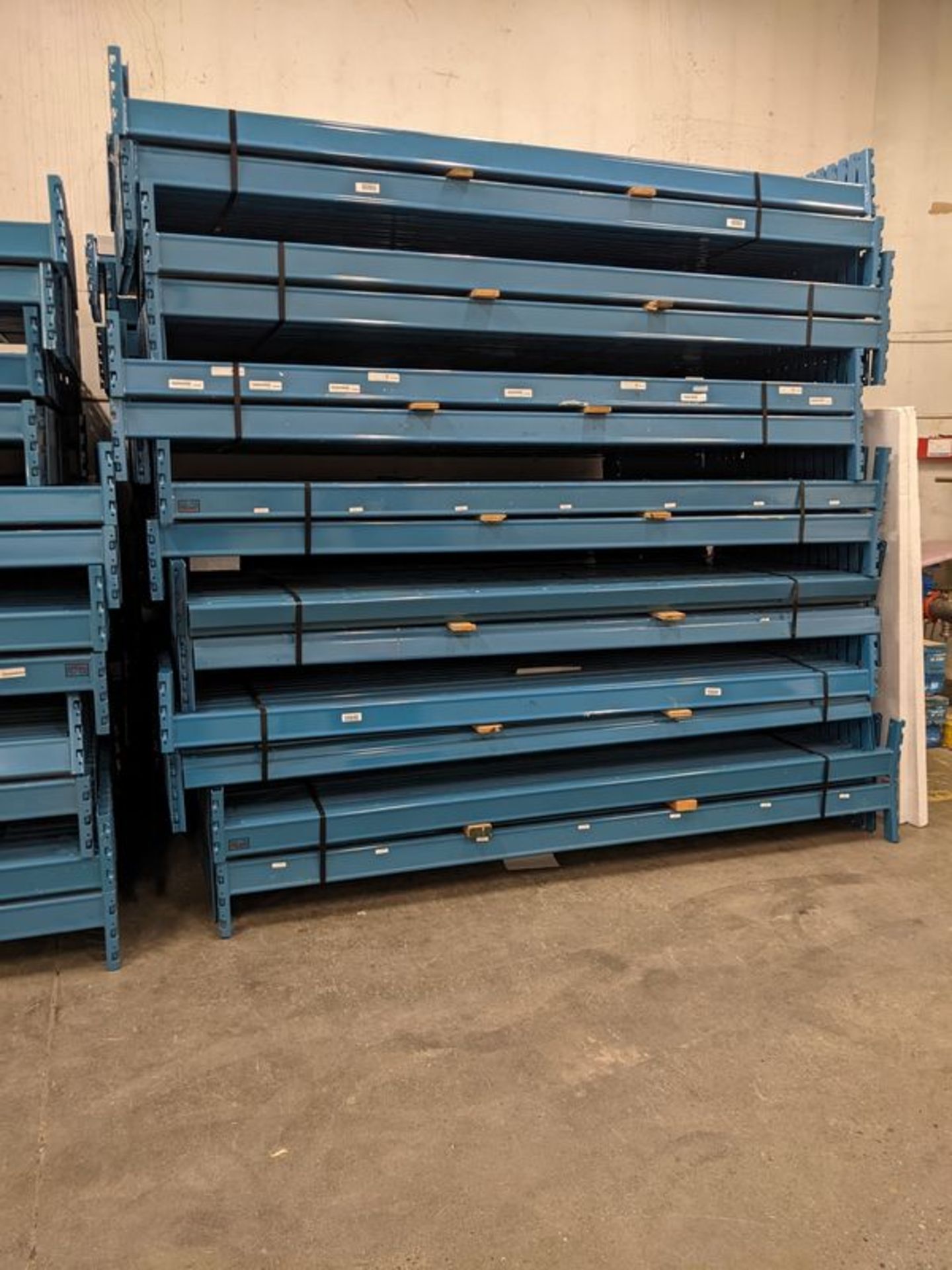 Approx. 486 Blue 4" Pallet Racking, 108" Long Cross Beams