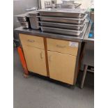 30 x 36" Stainless Steel Top Table with 2 Drawers and 2 Doors