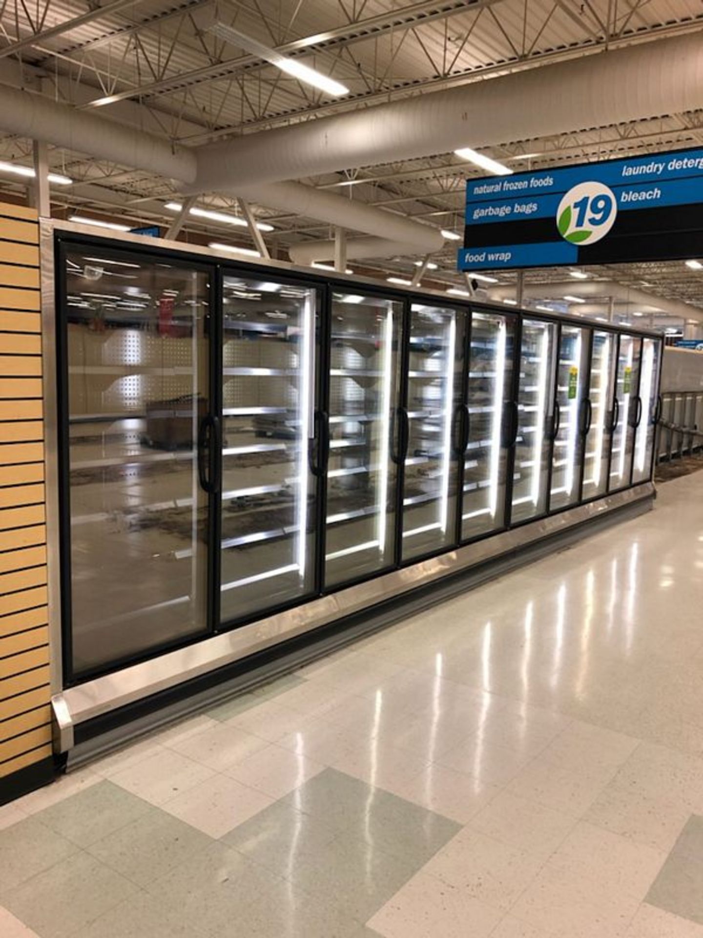 Hussmann 5 Door Remote Glass Door Freezer - Note No Compressor, No End Caps