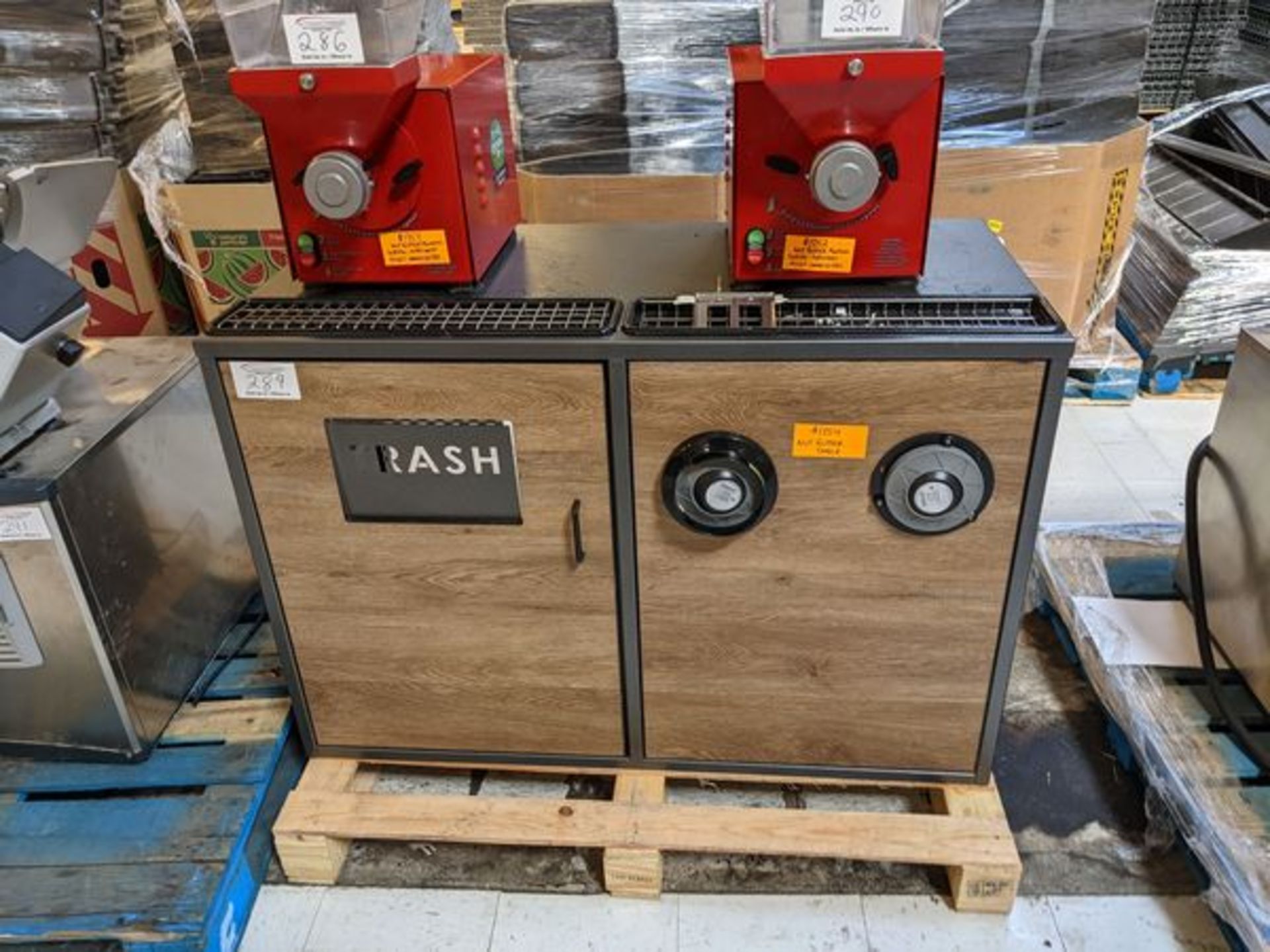 48" Trash Counter with Cup Dispenser