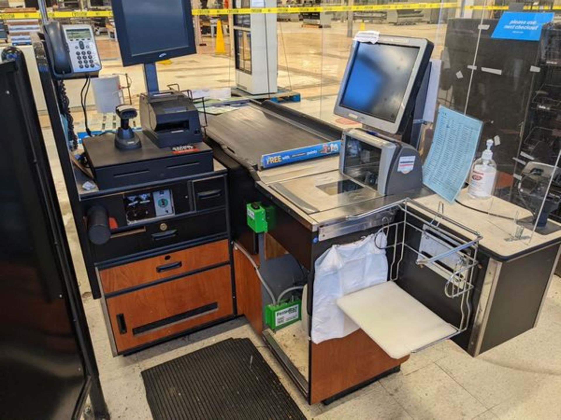 2 Section Cashier Counter with Conveyor - Note Scale and POS Terminal not Included - Image 2 of 2