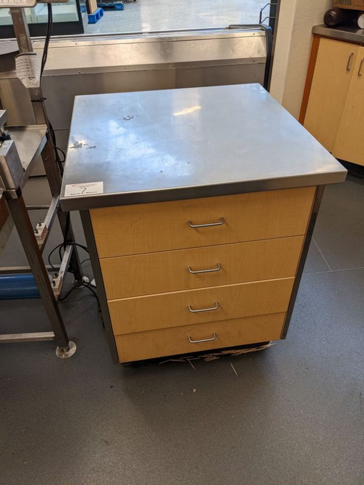 30 x 30" Stainless Steel Top 4 Drawer Table