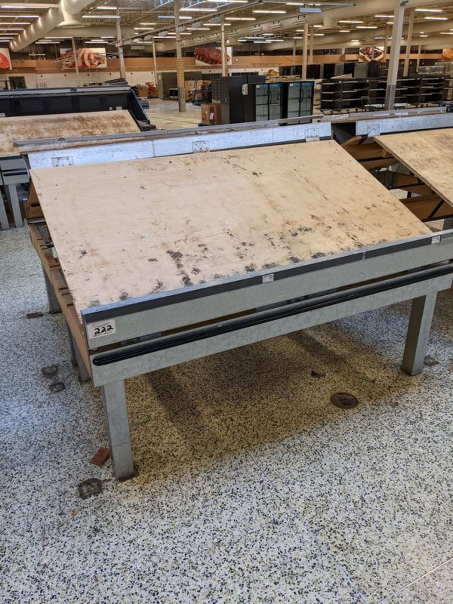 Four 6 Foot Tilting Produce Tables