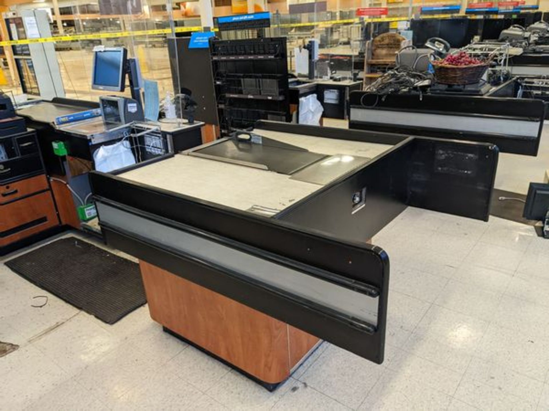 2 Section Cashier Counter with Conveyor - Note Scale and POS Terminal not Included