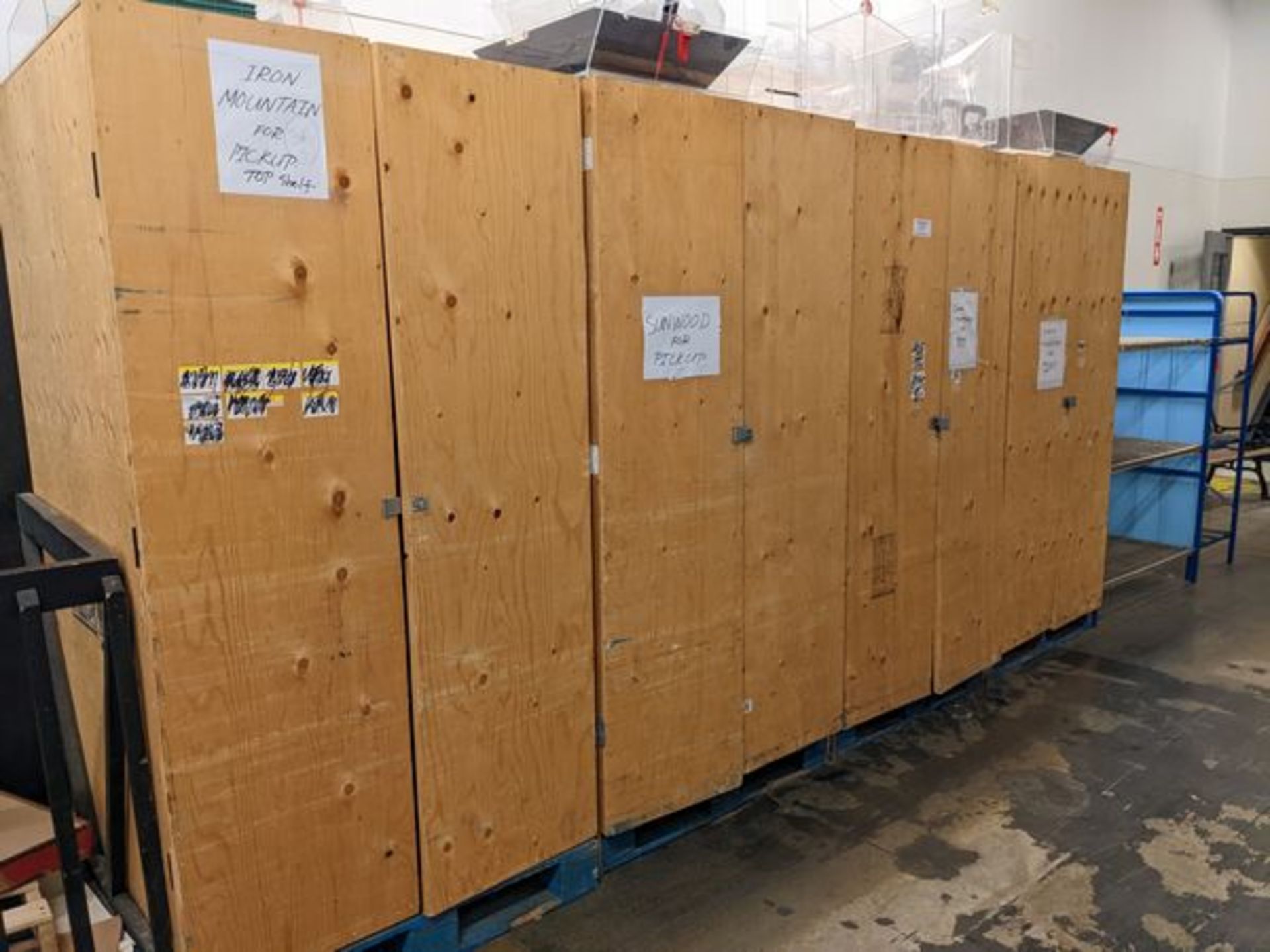 Custom Wooden Storage Lockers on Skids