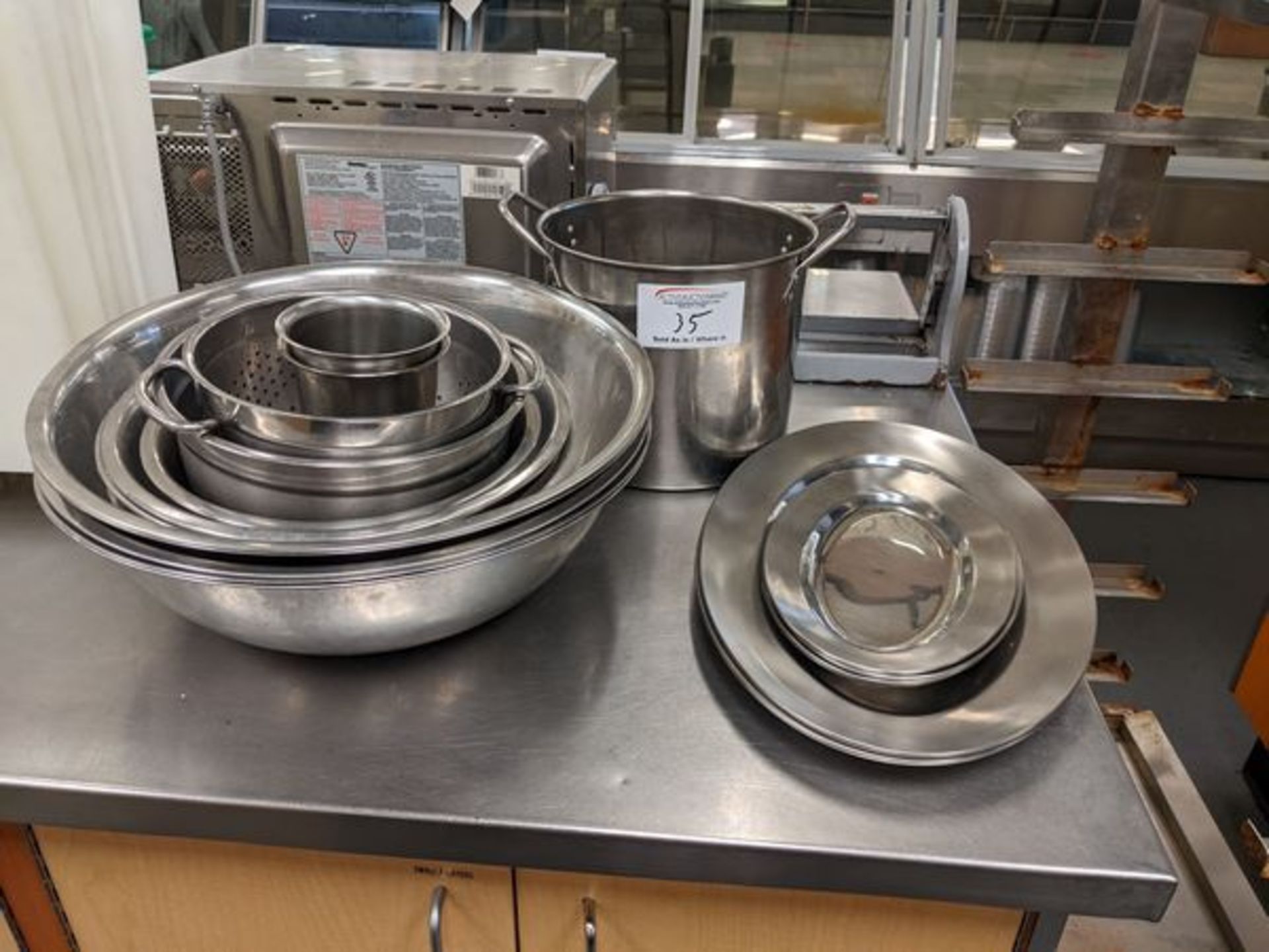 Assorted Stainless Steel Bowls, Trays, Pots, etc.