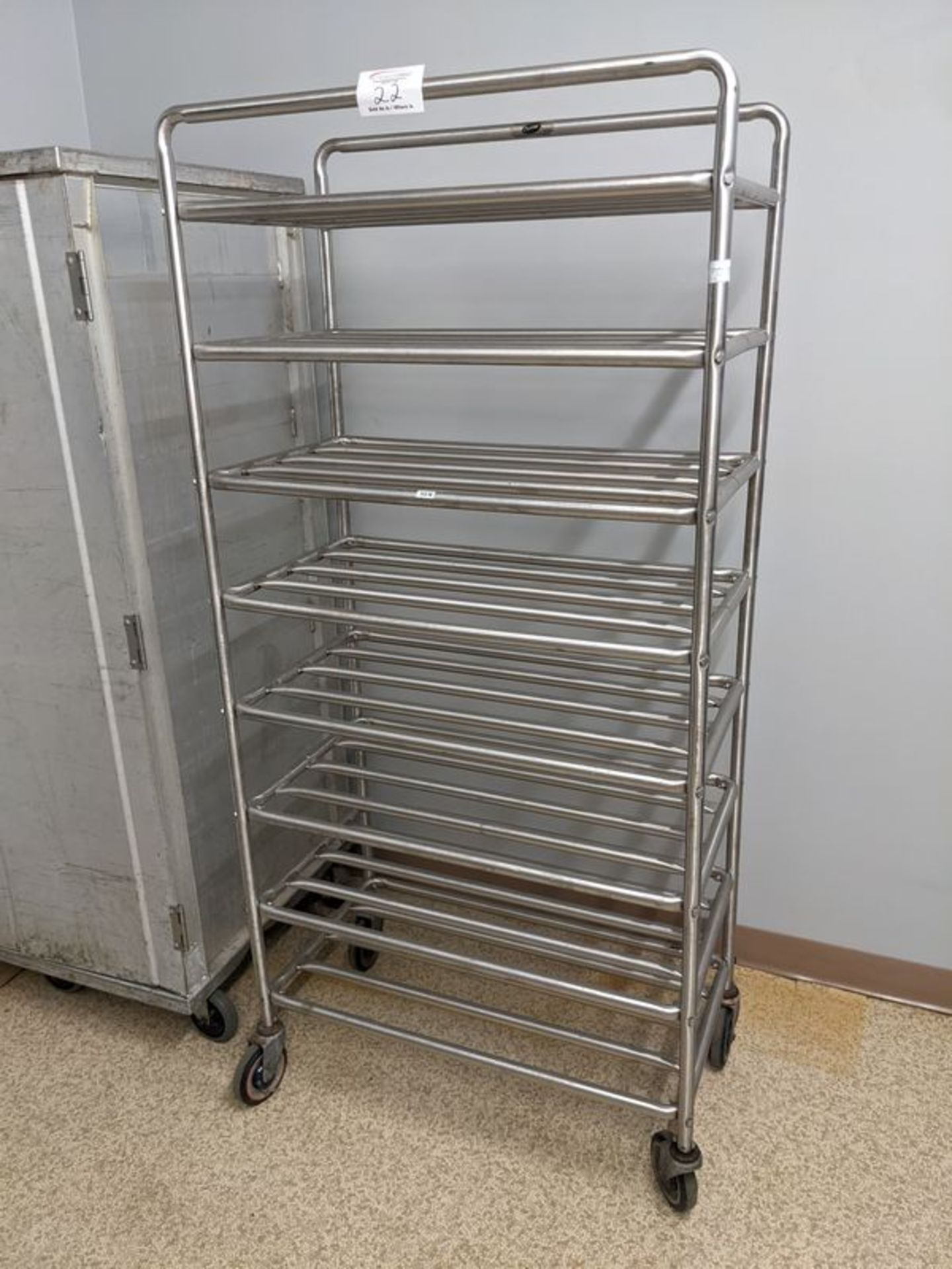 8 Tier Stainless Steel Tray Trolley